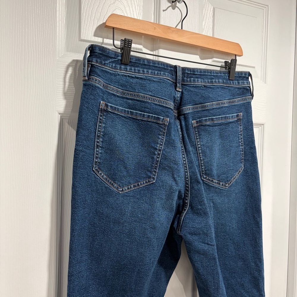 2/$25 Women’s Dark Blue Slim Ankle Grazer Straight Jeans Cotton Eco Friendly - Picture 5 of 11
